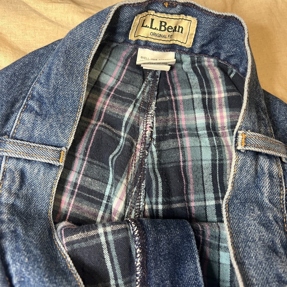 Vintage LL Bean Flannel Lined Jeans Womens 10 High Rise Mom Straight Cabincore - Picture 11 of 12